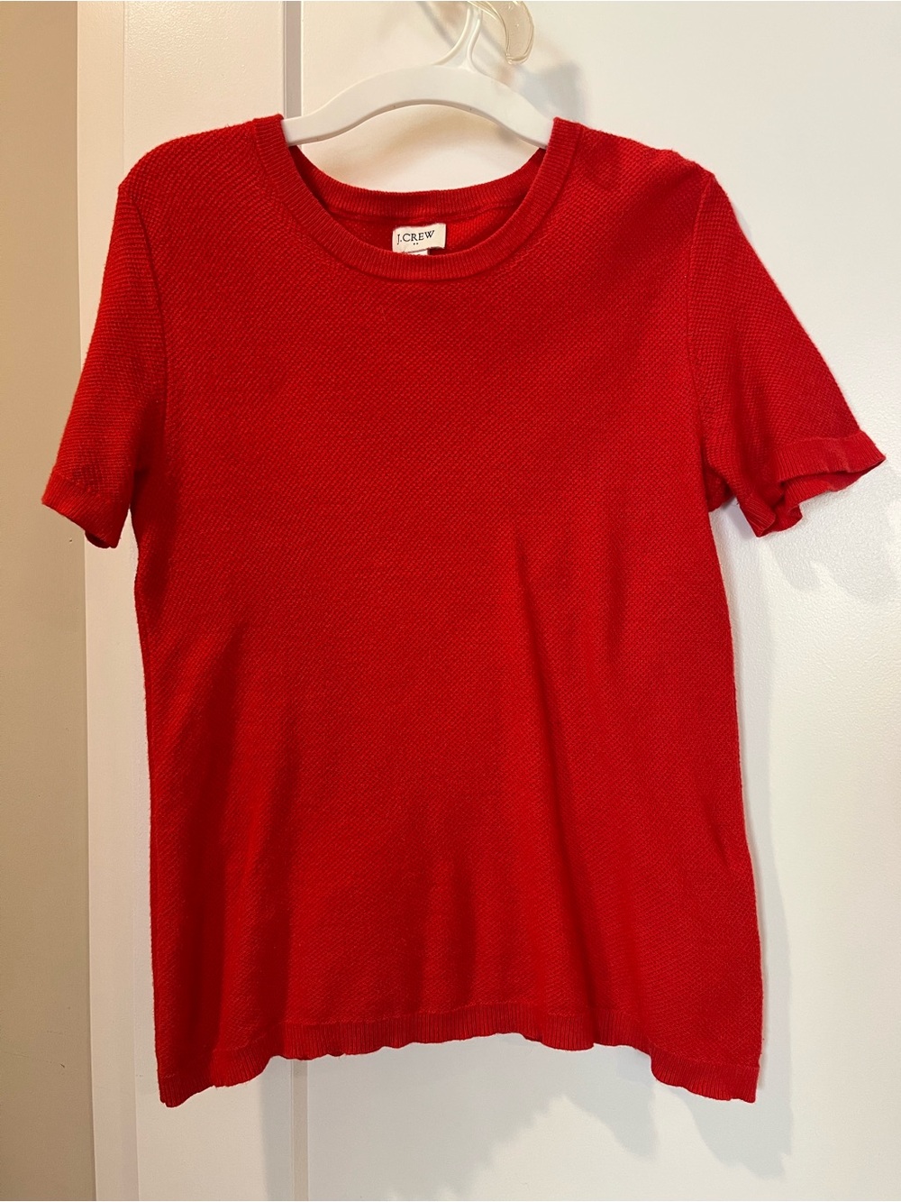 J. Crew Bright Red Knit Crewneck Top